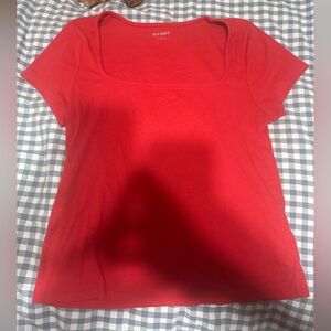 Old Navy Bright Red Ribbed Top